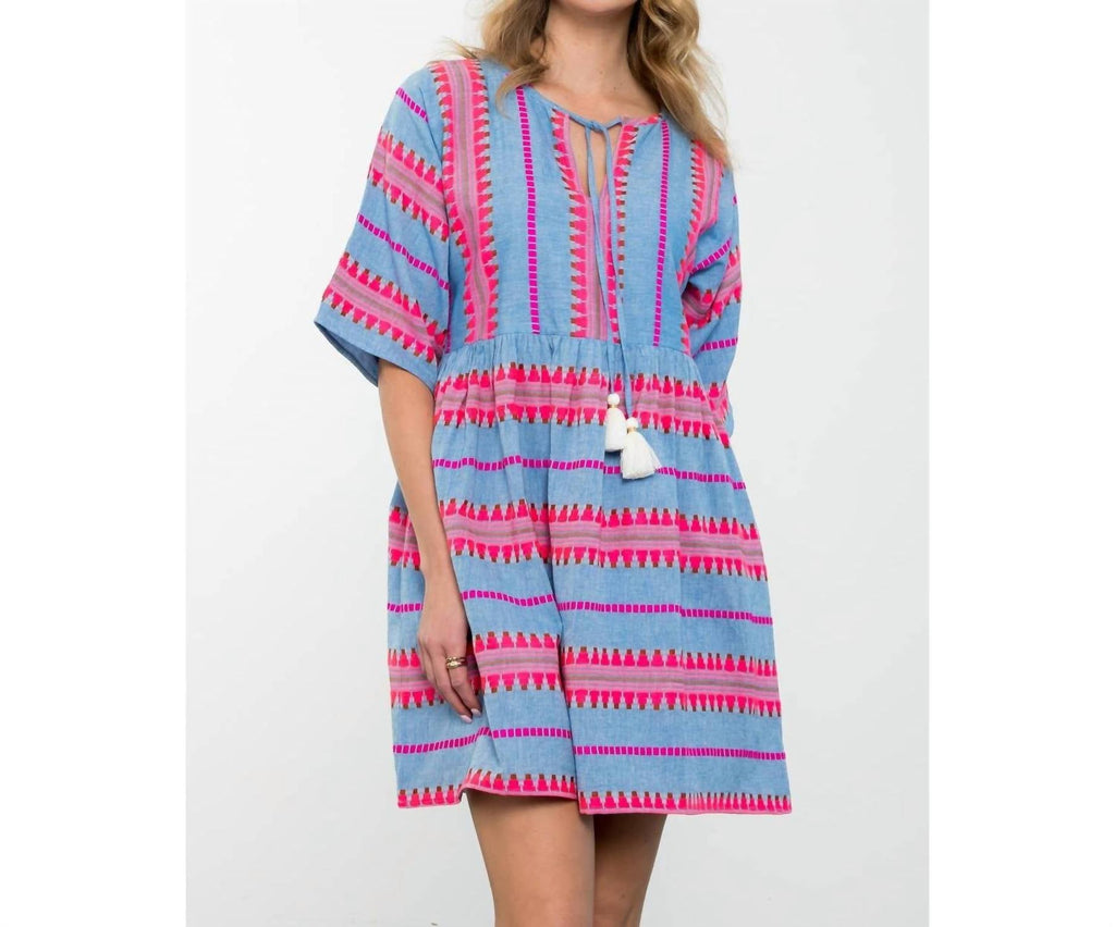 Thml - Gia Tassel Tie Pattern Knit Dress