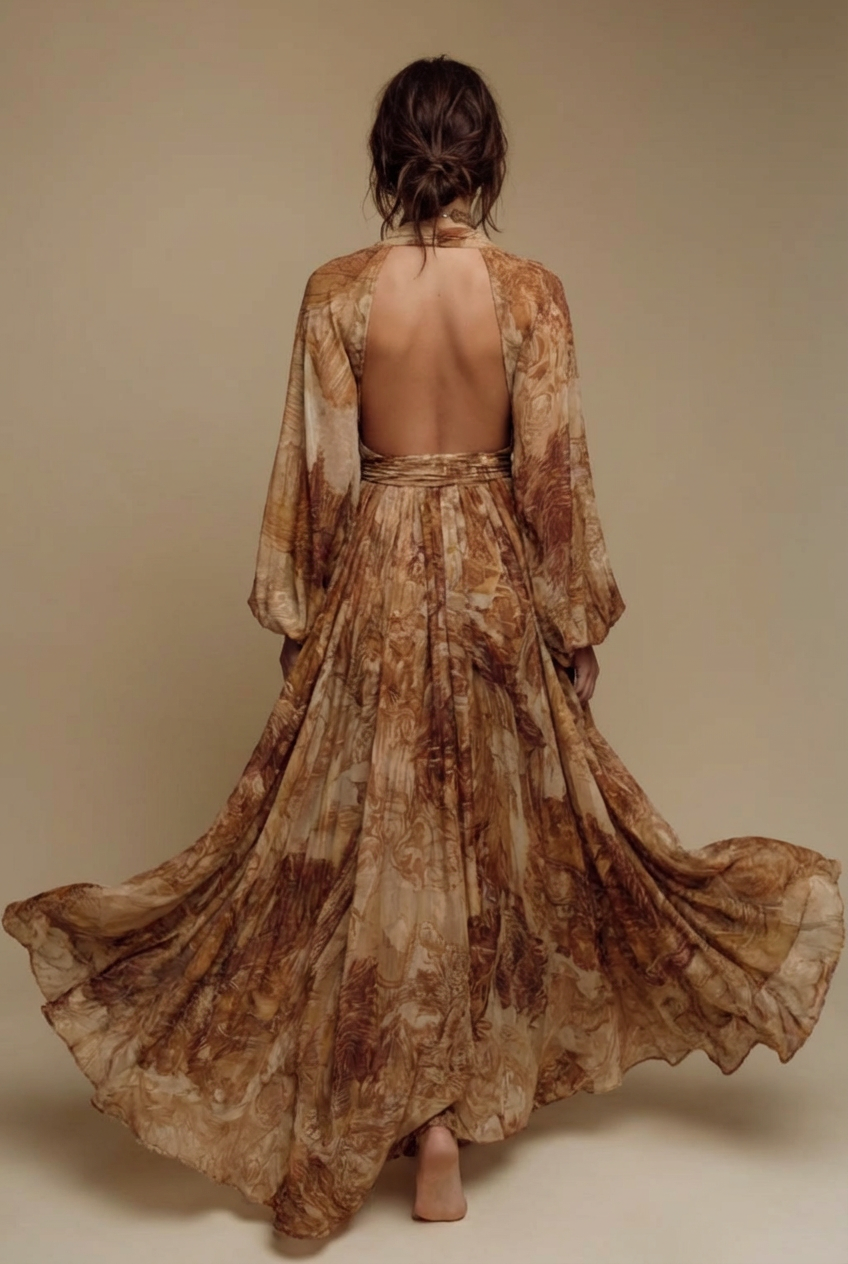 Casual Classical Print Loose Dress