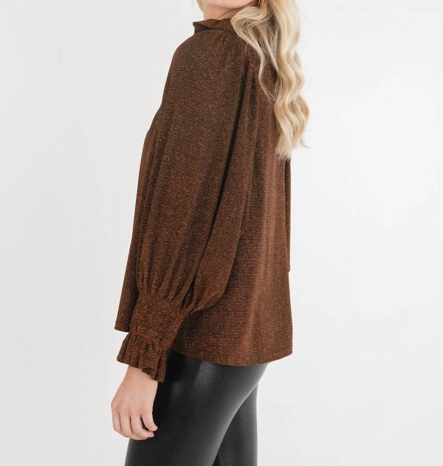 Emily Mccarthy - Charlotte Ruffle Stand Collar Top