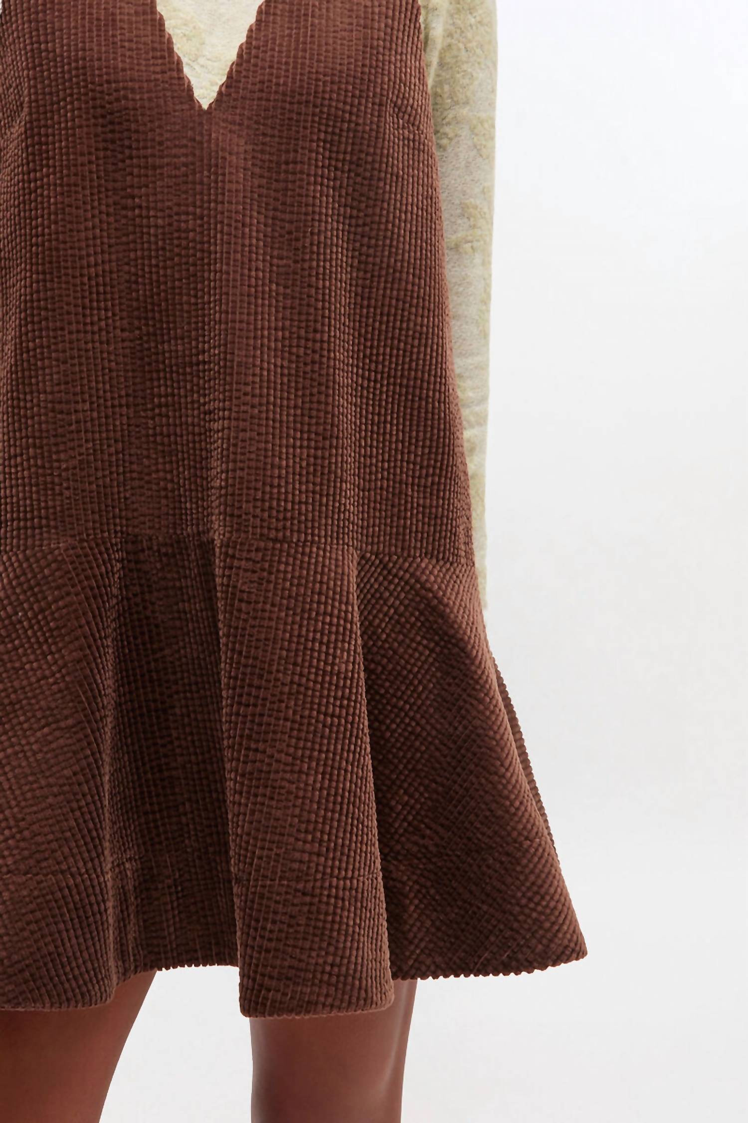 Ganni - Seersucker Corduroy V-neck Mini Dress