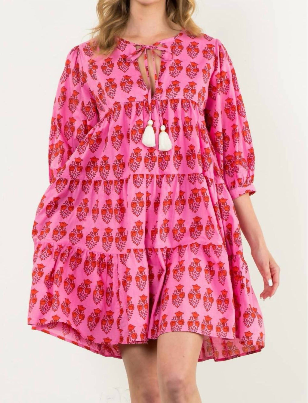 Thml - Katie Block Print Long Sleeve Floral Dress