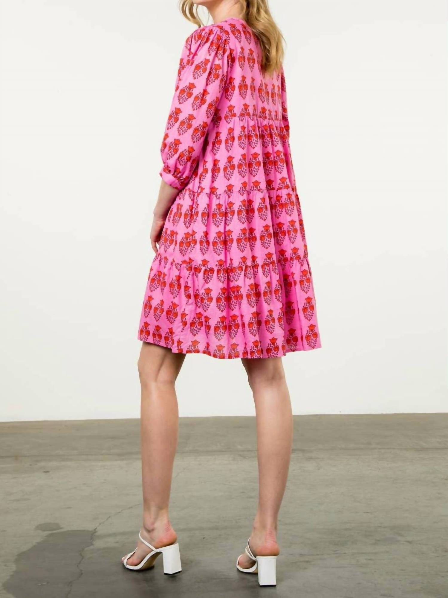 Thml - Katie Block Print Long Sleeve Floral Dress