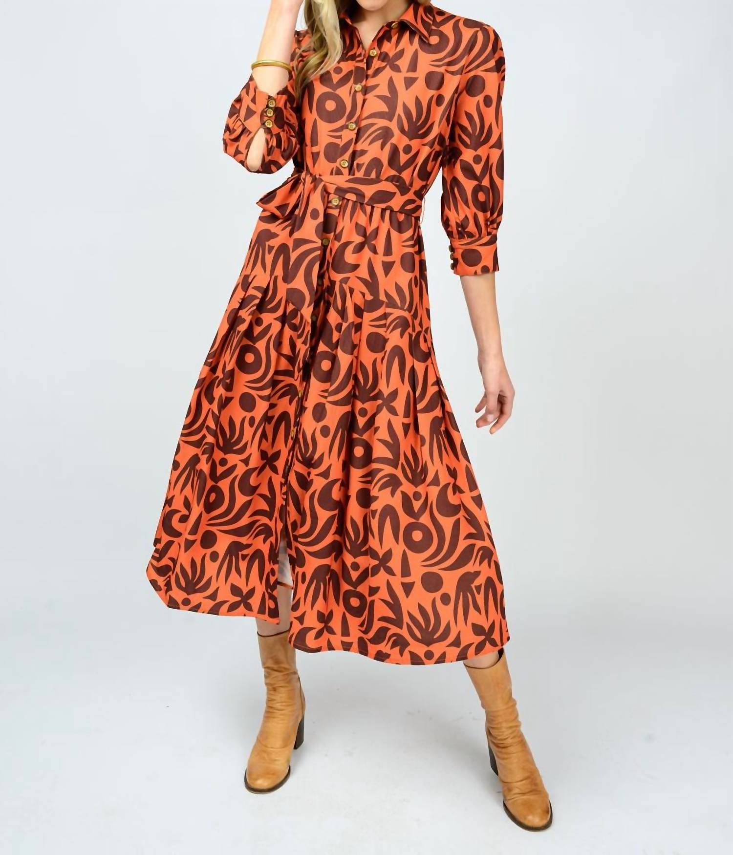 Uncle Frank - Native Print Midi Shirtdress