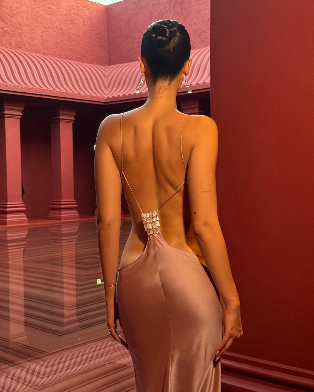 Sexy Sling Rhinestone Bandeau Slim-Fit Dress