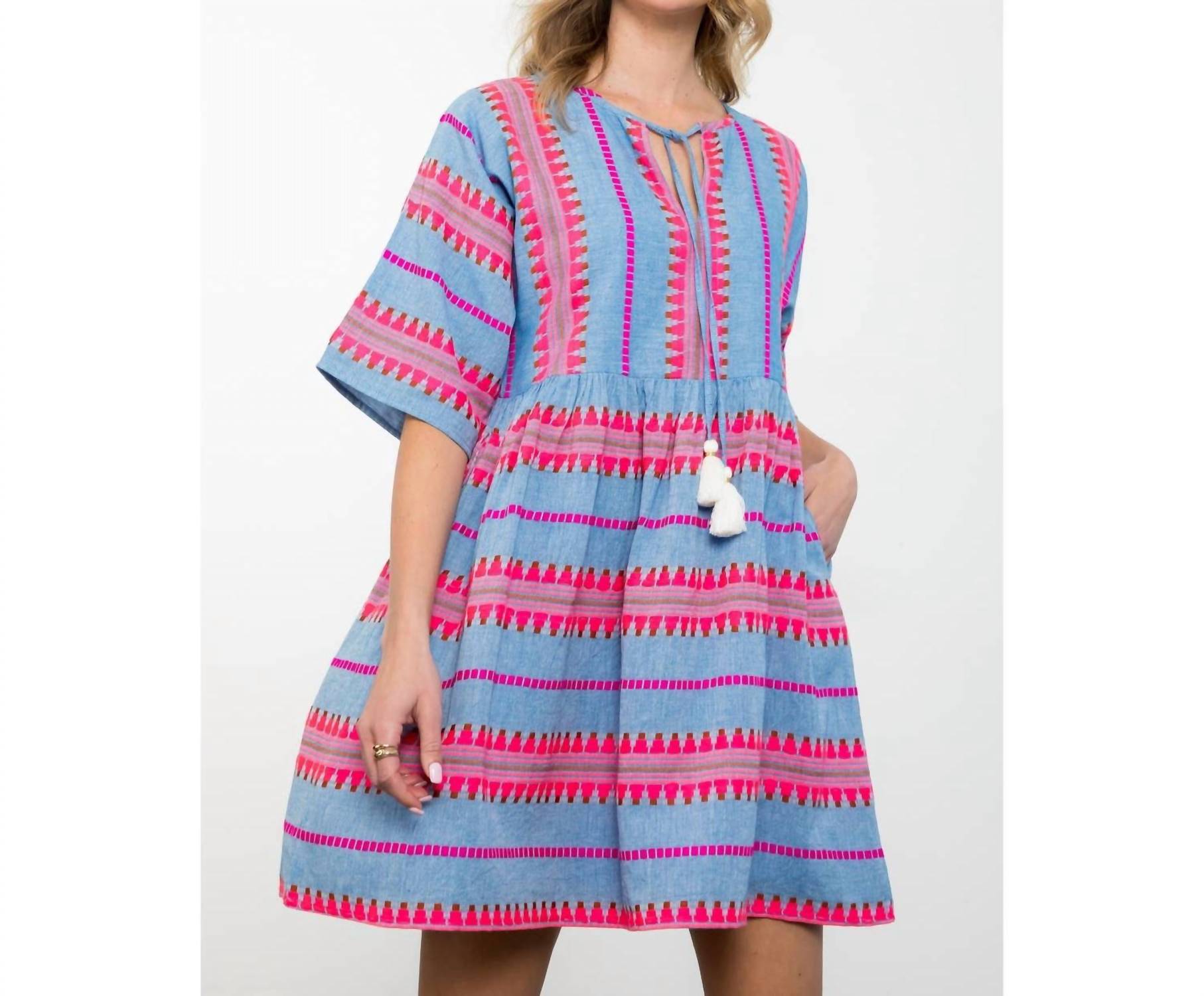 Thml - Gia Tassel Tie Pattern Knit Dress