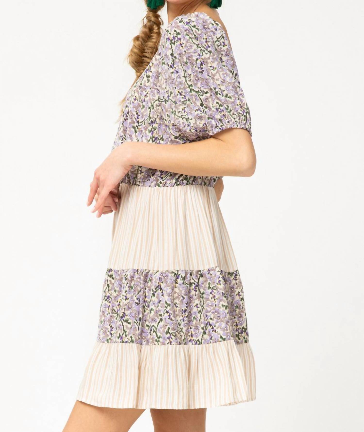 Entro - Multi-Print Surplice Dress