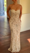 Sexy Strappy Low-Cut Sequined Embroidered Dress