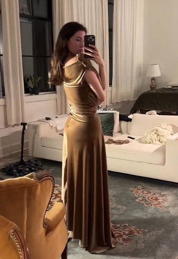 Sexy Solid Color Stitching Elegant Dress