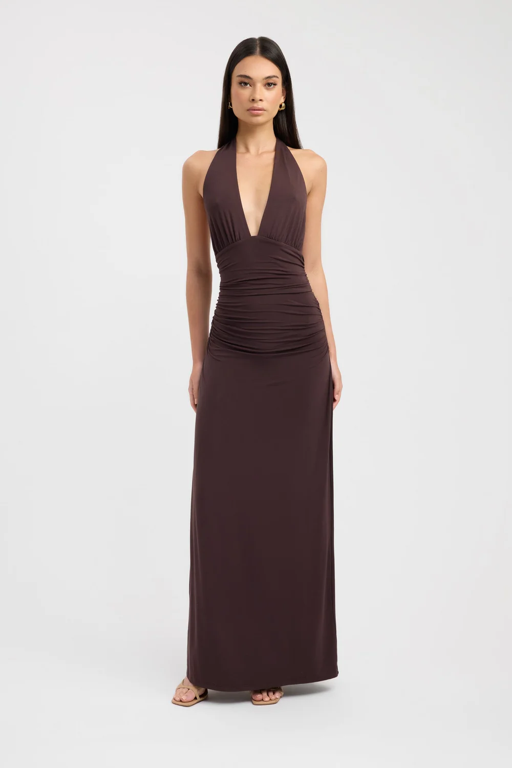 Sexy Halter Simple Solid Color Dress