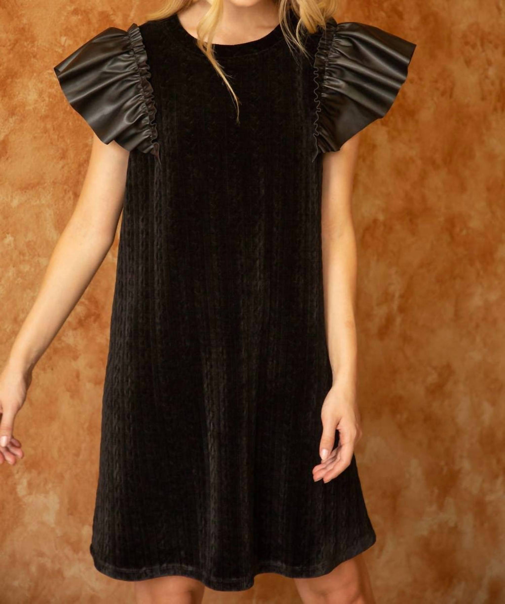 Voy - Stone Fox Cable Velvet Dress