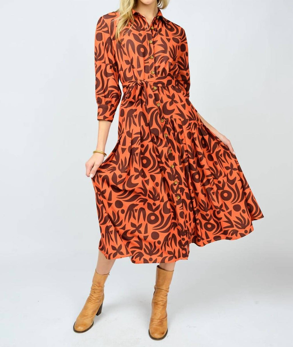 Uncle Frank - Native Print Midi Shirtdress