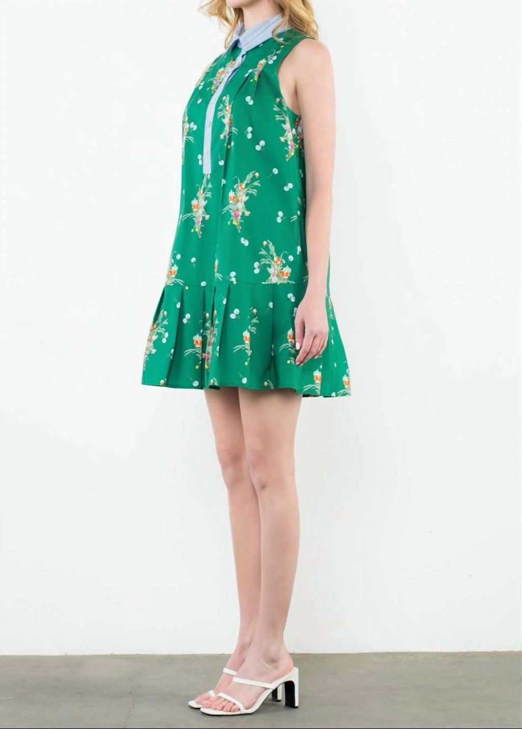 Thml - Sweet Breeze Sleeveless Contrast Collar Dress