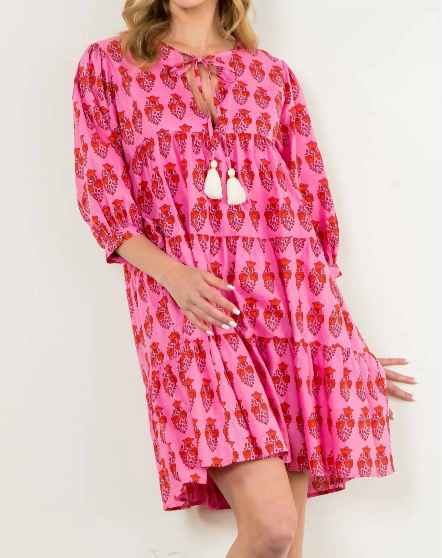 Thml - Katie Block Print Long Sleeve Floral Dress