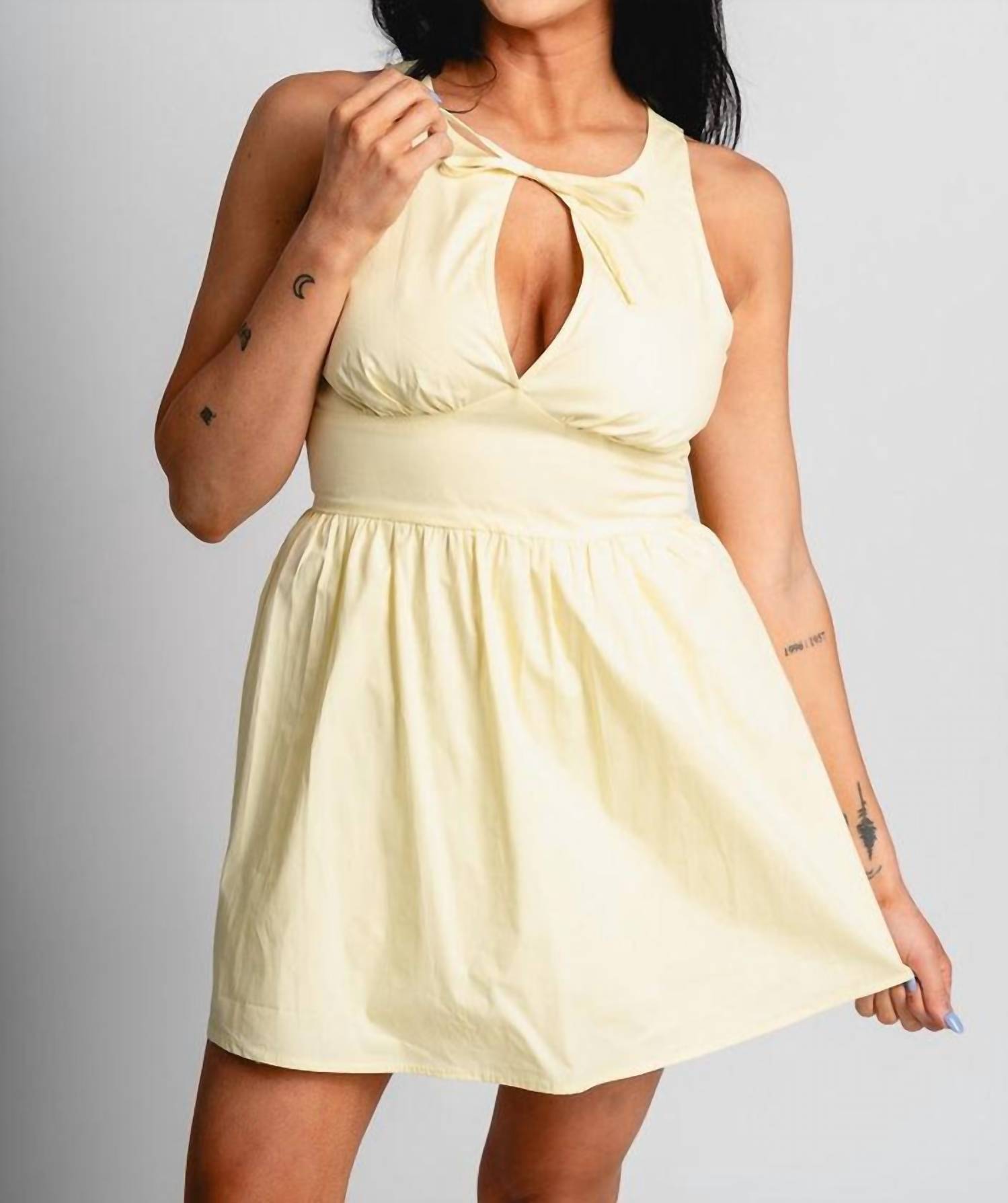 Lelis - Open Front Sleeveless Mini Dress