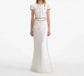 Self-Portrait - Taffeta Chain Belt Maxi Dress