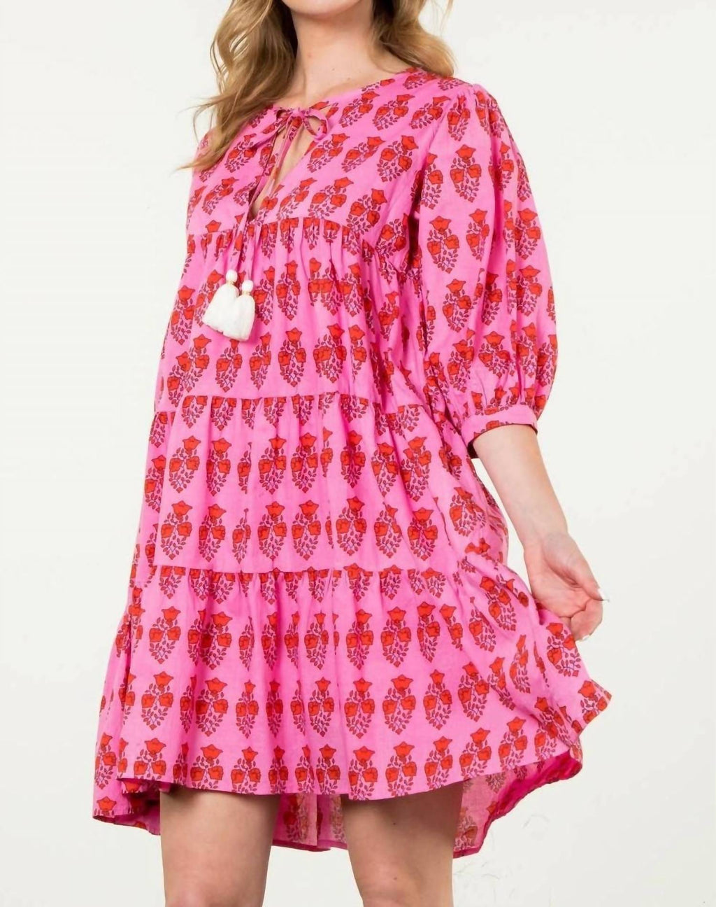 Thml - Katie Block Print Long Sleeve Floral Dress